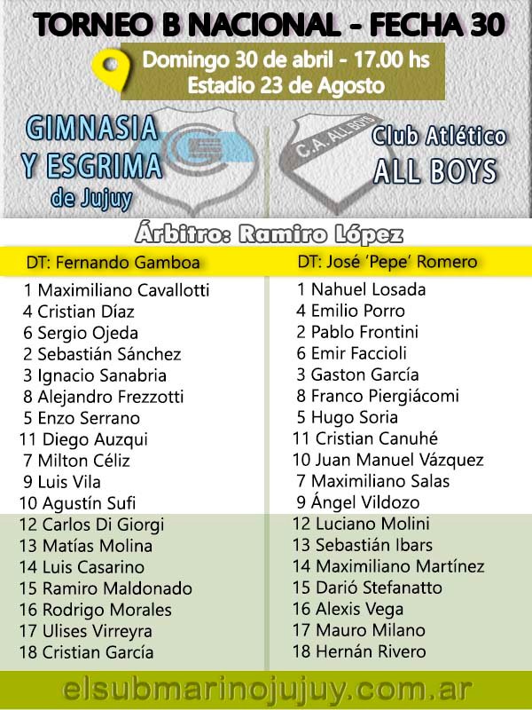 tabla gye all boys abr30