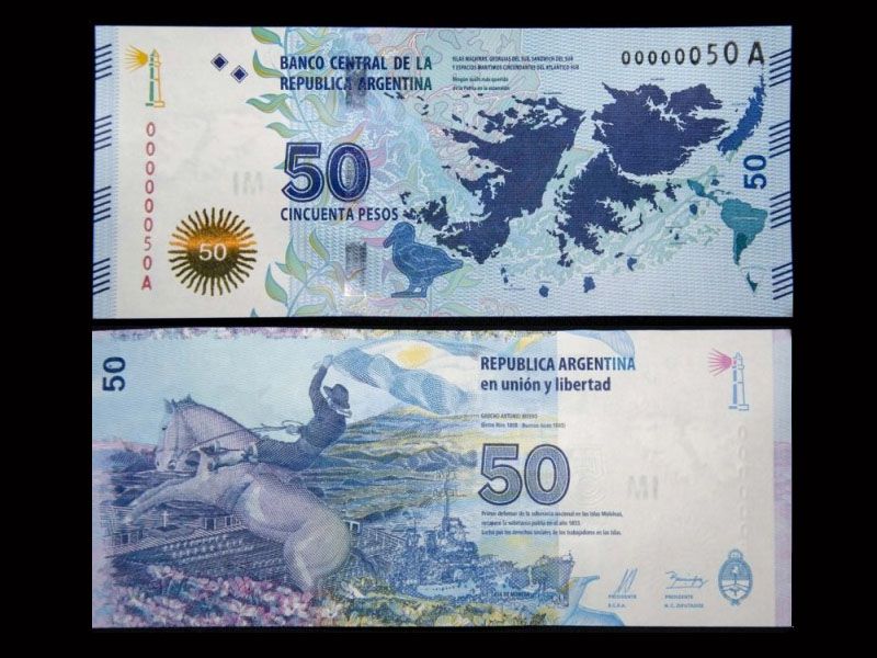 billete 50 malvinas