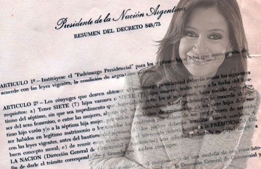 cfk decreto madrinazgo con foto