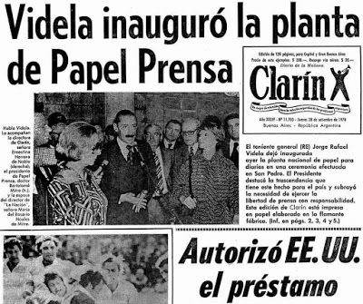 papel prensa titular clarin 28 sept 1978