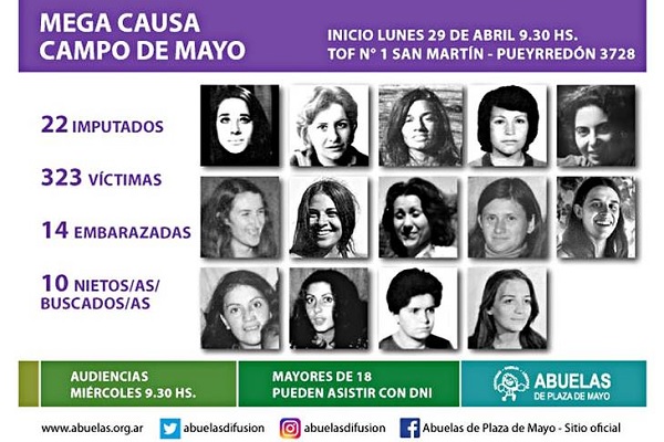 Megacausa Campo de Mayo: comienza el juicio a 22 represores por 320  crímenes de lesa humanidad | El Submarino Jujuy
